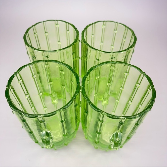 John Lewis Green Glass Cactus Tumblers Glasses - Picture 6 of 8